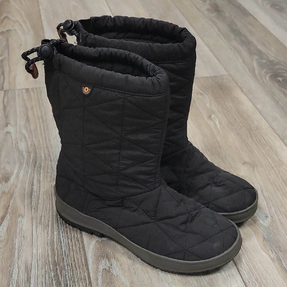 Women's Quilted Black Winter Boots